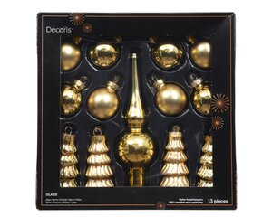 Decoris Ornament glas - licht goud - Ø 3 cm - afbeelding 1