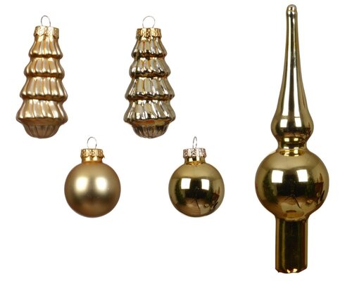 Decoris Ornament glas - licht goud - Ø 3 cm - afbeelding 2