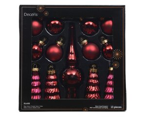 Decoris Ornament glas - ossenbloed - Ø 3 cm - afbeelding 1