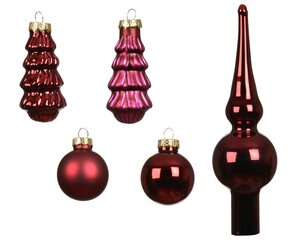 Decoris Ornament glas - ossenbloed - Ø 3 cm - afbeelding 2