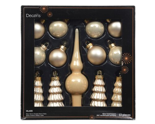 Decoris Ornament glas - parel - Ø 3 cm - afbeelding 1