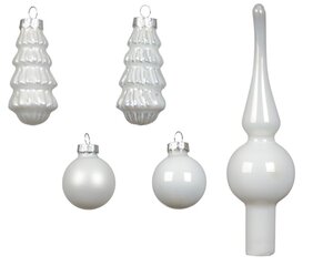 Decoris Ornament glas - winterwit - Ø 3 cm - afbeelding 2