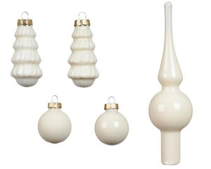 Decoris Ornament glas - wolwit - Ø 3 cm - afbeelding 2