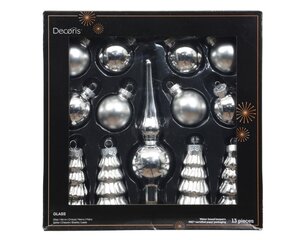 Decoris Ornament glas - zilver - Ø 3 cm - afbeelding 1