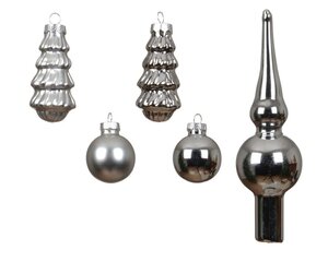 Decoris Ornament glas - zilver - Ø 3 cm - afbeelding 2