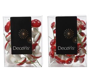 Decoris paddenstoel rood/wit – diameter 3 cm, hoogte 4 cm - afbeelding 1