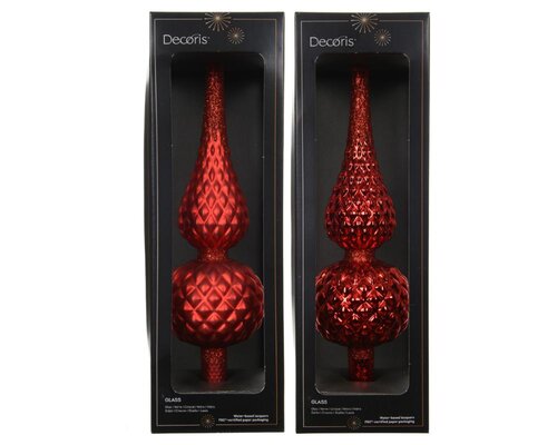 Decoris Piek glas - kerstrood - Ø 8,7 cm - afbeelding 1