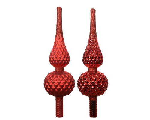 Decoris Piek glas - kerstrood - Ø 8,7 cm - afbeelding 2