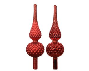 Decoris Piek glas - kerstrood - Ø 8,7 cm - afbeelding 2