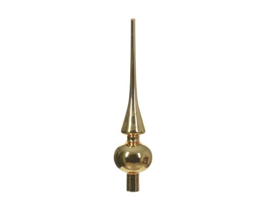 Decoris glazen kerstboompiek licht goud – diameter 6 cm, hoogte 26 cm - afbeelding 2