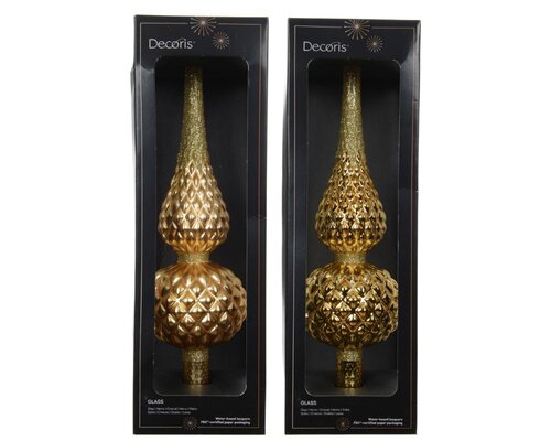 Decoris Piek glas - licht goud - Ø 8,7 cm - afbeelding 1