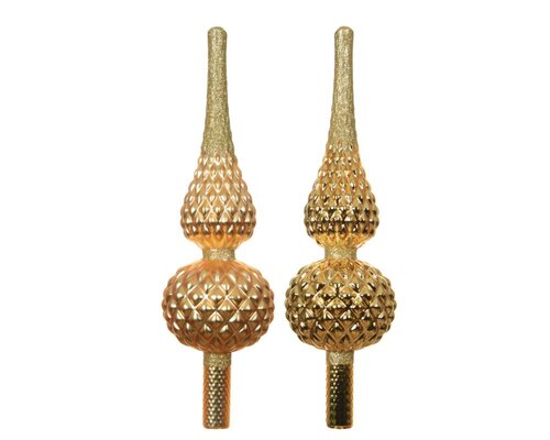 Decoris Piek glas - licht goud - Ø 8,7 cm - afbeelding 2
