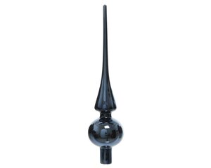Decoris glazen kerstboompiek nachtblauw – diameter 6 cm, hoogte 26 cm - afbeelding 2