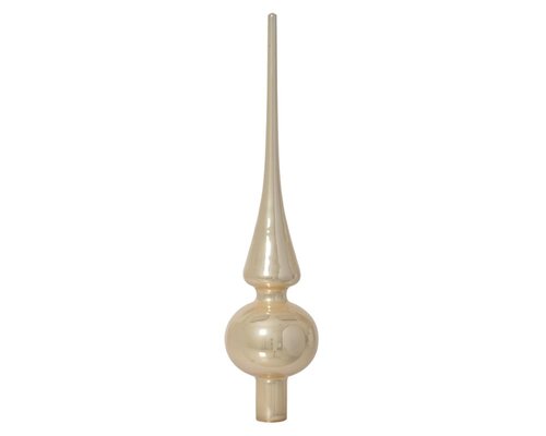Decoris glazen kerstboompiek parel – diameter 6 cm, hoogte 26 cm - afbeelding 2
