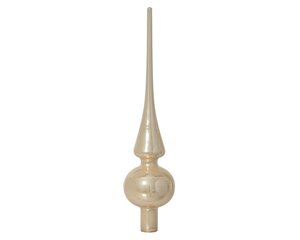 Decoris glazen kerstboompiek parel – diameter 6 cm, hoogte 26 cm - afbeelding 2