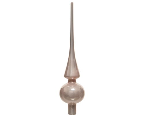 Decoris glazen kerstboompiek poederroze – diameter 6 cm, hoogte 26 cm - afbeelding 2