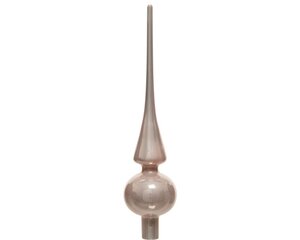 Decoris glazen kerstboompiek poederroze – diameter 6 cm, hoogte 26 cm - afbeelding 2