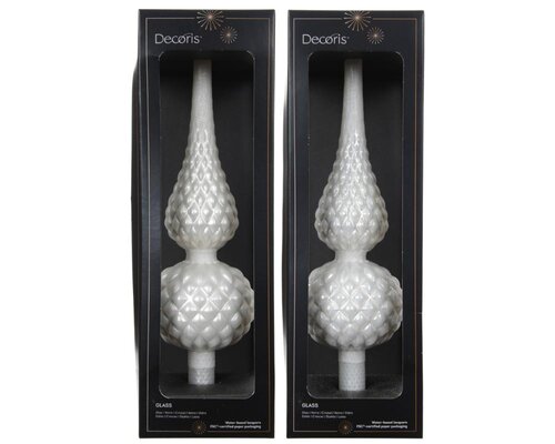 Decoris Piek glas - winterwit - Ø 8,7 cm - afbeelding 1