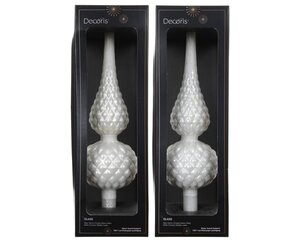 Decoris Piek glas - winterwit - Ø 8,7 cm - afbeelding 1