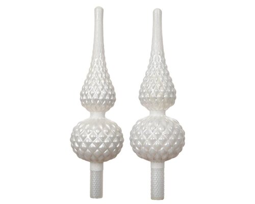 Decoris Piek glas - winterwit - Ø 8,7 cm - afbeelding 2