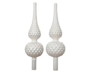 Decoris Piek glas - winterwit - Ø 8,7 cm - afbeelding 2
