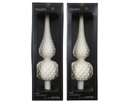 Decoris Piek glas - wolwit - Ø 8,7 cm - afbeelding 1