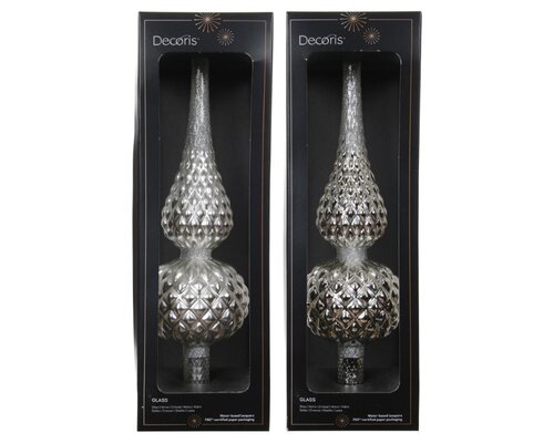 Decoris Piek glas - zilver - Ø 8,7 cm - afbeelding 1