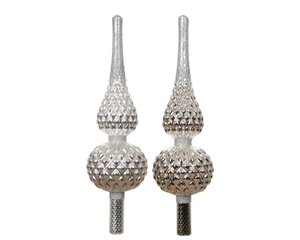 Decoris Piek glas - zilver - Ø 8,7 cm - afbeelding 2