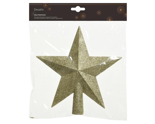 Decoris kerstboompiek van polystyreen licht goud – lengte 4,2 cm, breedte 19 cm, hoogte 19 cm - afbeelding 2
