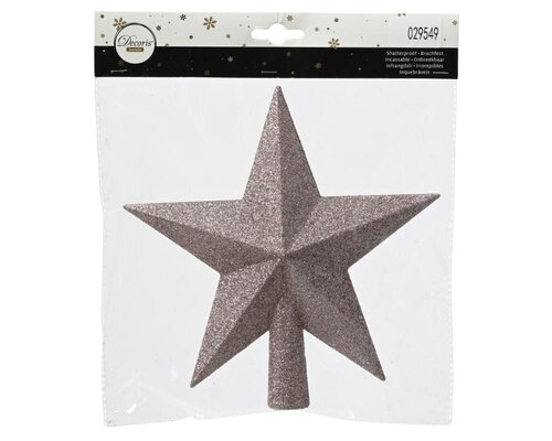 Decoris kerstboompiek van polystyreen poederroze – lengte 4,2 cm, breedte 19 cm, hoogte 19 cm - afbeelding 1