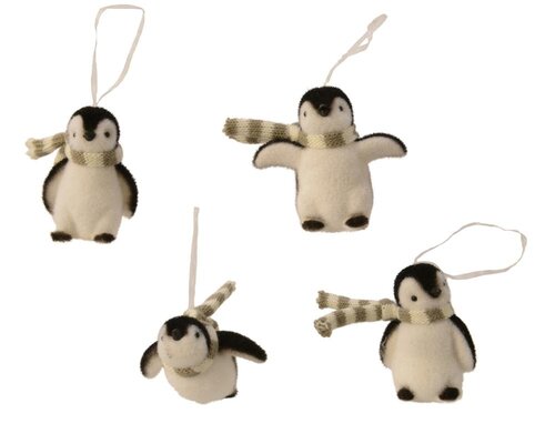 Decoris Pinguïn polystyreen - wit/zwart - 6 × 4,5 × 7,5 cm