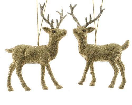 Decoris rendier polystyreen goud – lengte 4,5 cm, breedte 10 cm, hoogte 12,5 cm - afbeelding 1