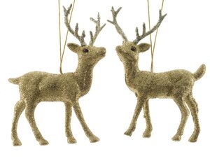 Decoris rendier polystyreen goud – lengte 4,5 cm, breedte 10 cm, hoogte 12,5 cm - afbeelding 1