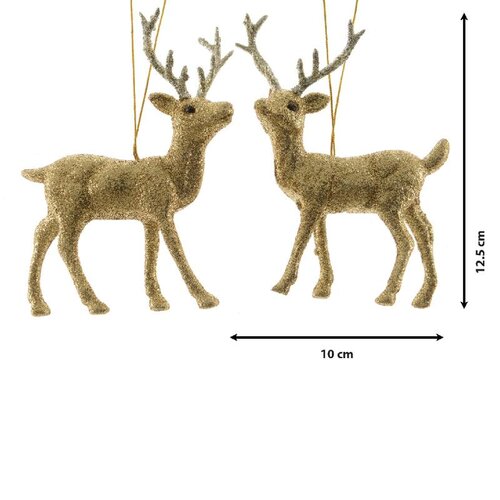Decoris rendier polystyreen goud – lengte 4,5 cm, breedte 10 cm, hoogte 12,5 cm - afbeelding 3