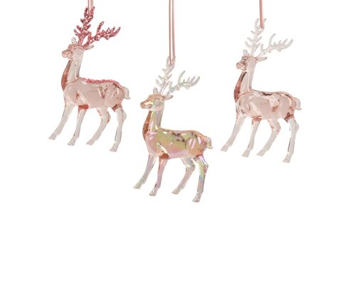Decoris Rendier polystyreen - roze - 8 × 4 × 14,5 cm