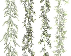 Decoris slinger groen/wit – lengte 0,12 cm, breedte 0,12 cm, hoogte 180 cm
