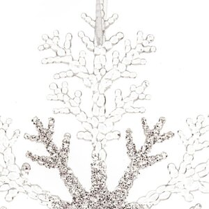 Decoris Sneeuwvlok kunststof - transparant/zilver - Ø 21 cm - afbeelding 3