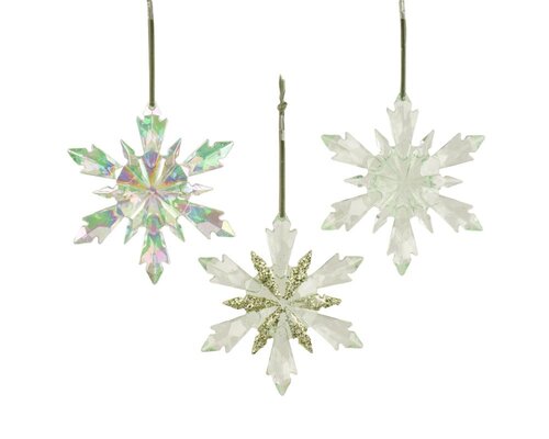 Decoris Sneeuwvlok polystyreen - licht groen - 11,5 × 2 × 13 cm