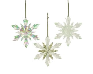 Decoris Sneeuwvlok polystyreen - licht groen - 11,5 × 2 × 13 cm