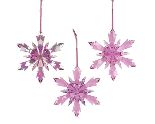Decoris Sneeuwvlok polystyreen - paars - 11,5 × 2 × 13 cm