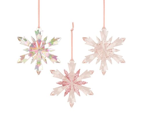Decoris Sneeuwvlok polystyreen - roze - 11,5 × 2 × 13 cm