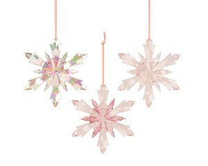Decoris Sneeuwvlok polystyreen - roze - 11,5 × 2 × 13 cm