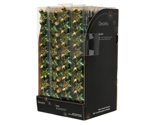 Decoris Ster glas - dennengroen - 3 × 1,3 × 3 cm - afbeelding 3