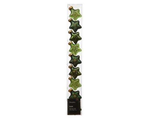 Decoris Ster glas - dennengroen - 3 × 1,3 × 3 cm - afbeelding 1