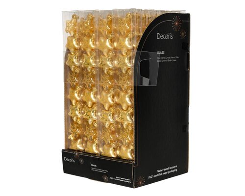 Decoris Ster glas - licht goud - 3 × 1,3 × 3 cm - afbeelding 3