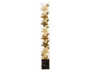 Decoris Ster glas - licht goud - 3 × 1,3 × 3 cm - afbeelding 1