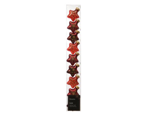 Decoris Ster glas - ossenbloed - 3 × 1,3 × 3 cm - afbeelding 1