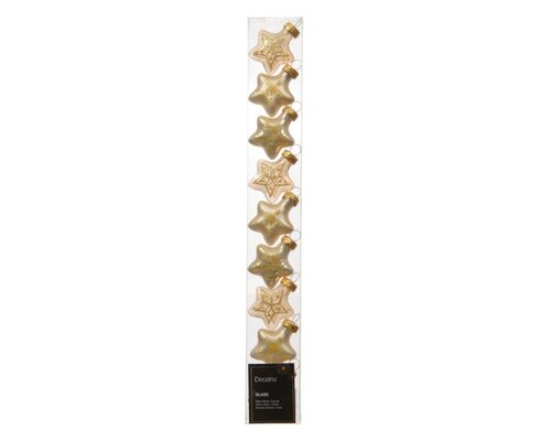 Decoris Ster glas - parel - 3 × 1,3 × 3 cm - afbeelding 1
