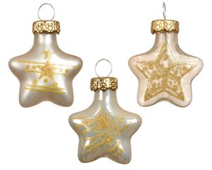 Decoris Ster glas - parel - 3 × 1,3 × 3 cm - afbeelding 2
