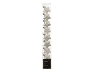 Decoris Ster glas - winterwit - 3 × 1,3 × 3 cm - afbeelding 1